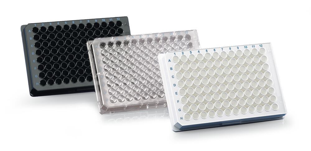 Microtitration plates immunoGradeTM, 330 µl/well, black, transp. F-bottom - Luminix Health