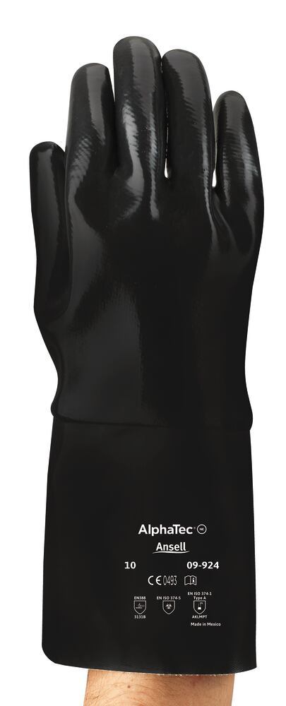 Chemical protection gloves, AlphaTec® 09-924, size 10, 1 pair - Luminix Health