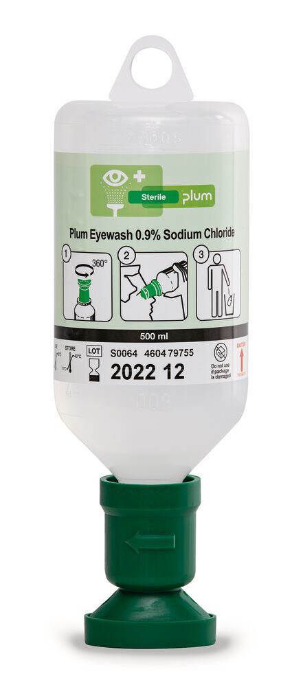 Disposable eye wash bottle, 500 ml, for one eye, Density (D) 1,002 g/cm³ - Luminix Health
