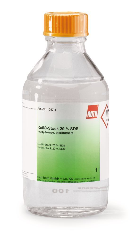 ROTI®Stock 20 % SDS, BioScience-Grade, ready-to-use, filtered (0,2 µm), 1 l - Luminix Health