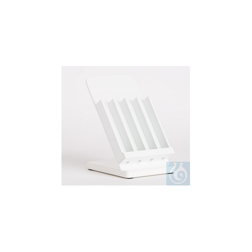 Image of Hydrometer Rack width 140mm,, for 4 hydrometers up to 30mm diam., solid PVC - Luminix Health
