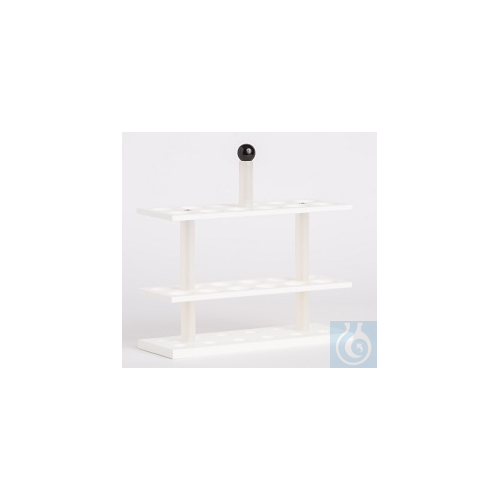 Rack PP white for butyrometers, 12 bores, 26mm diameter, suitable for water - Luminix Health