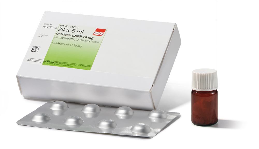 ROTI®fair pNPP 20 mg, 20 mg / tablet, for biochemistry, 100 unit(s), plastic - Luminix Health