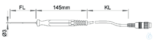 Image of Immersion sensor, -65..600°C, with handle, PT 100, 150 mm, 3 mmØ - Luminix Health