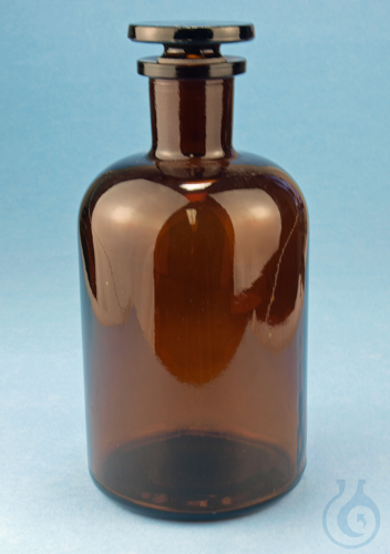 Bottles, narrow neck, with glass stopper amber glass 1000 ml - Luminix Health