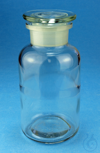 Bottles, wide neck, with glass stopper clear glass 1000 ml - Luminix Health