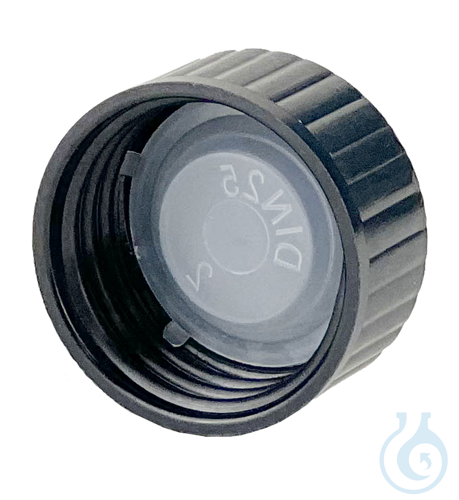 Screw caps of urea resin molding compound, black, sealing of Lupolen® GL 18