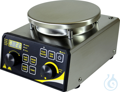 Magnetic stirrers with heating plate of steel, circular, fully electronic speed - Luminix Health