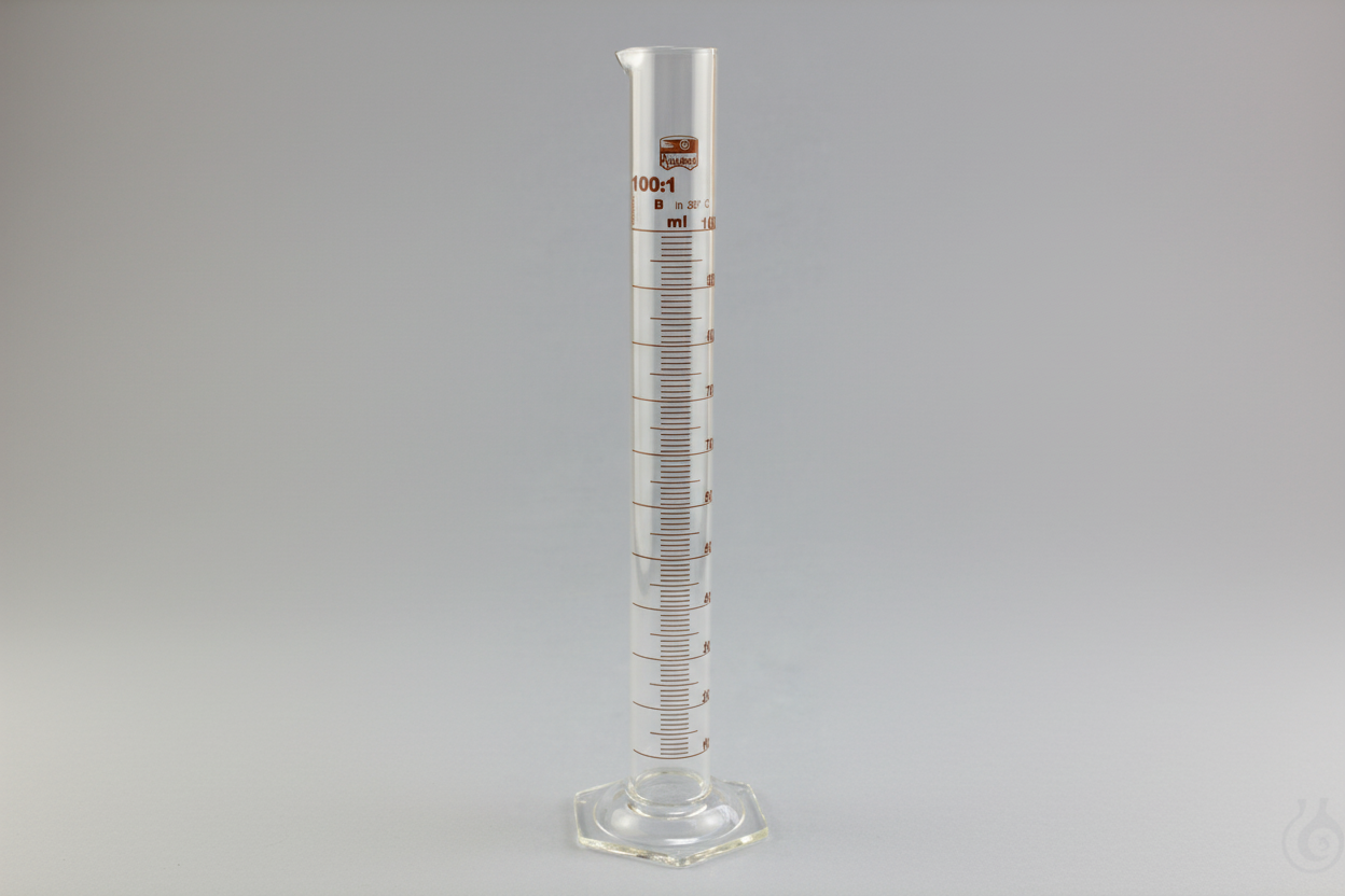 Image of Measuring cylinders, borosilicate glass 3.3, tall form, hexagonal base, amber - Luminix Health