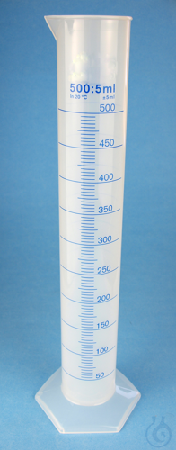 Measuring cylinders of polypropylene, tall form, blue graduation 2000 ml - Luminix Health