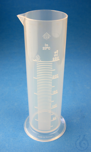 Image of Measuring cylinders of polypropylene, low form, embossed scale 25 ml - Luminix Health