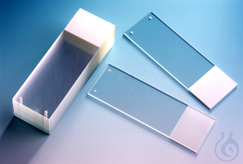 Image of Microslides Polysine®, ground edges, with white color code, boxes of 72 pieces - Luminix Health