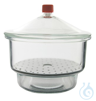 Image of Exsikkator aus Glas, mit Kuppeldeckel, 200 mm, Premium Line - Luminix Health