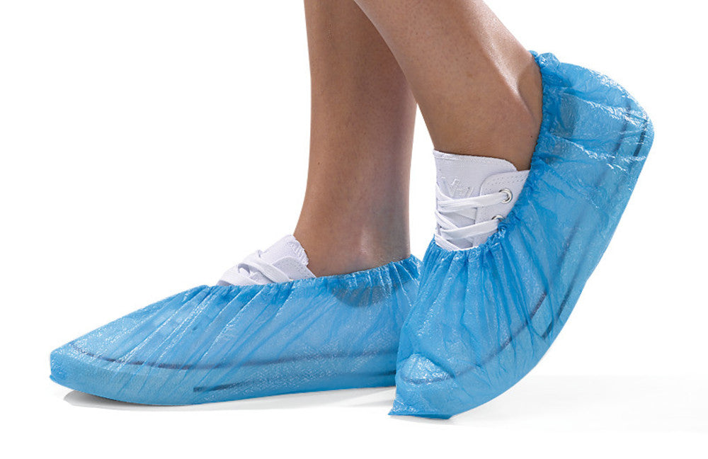 Disposable overshoes, PE, blue, l410 mm, 100 unit(s) - Luminix Health