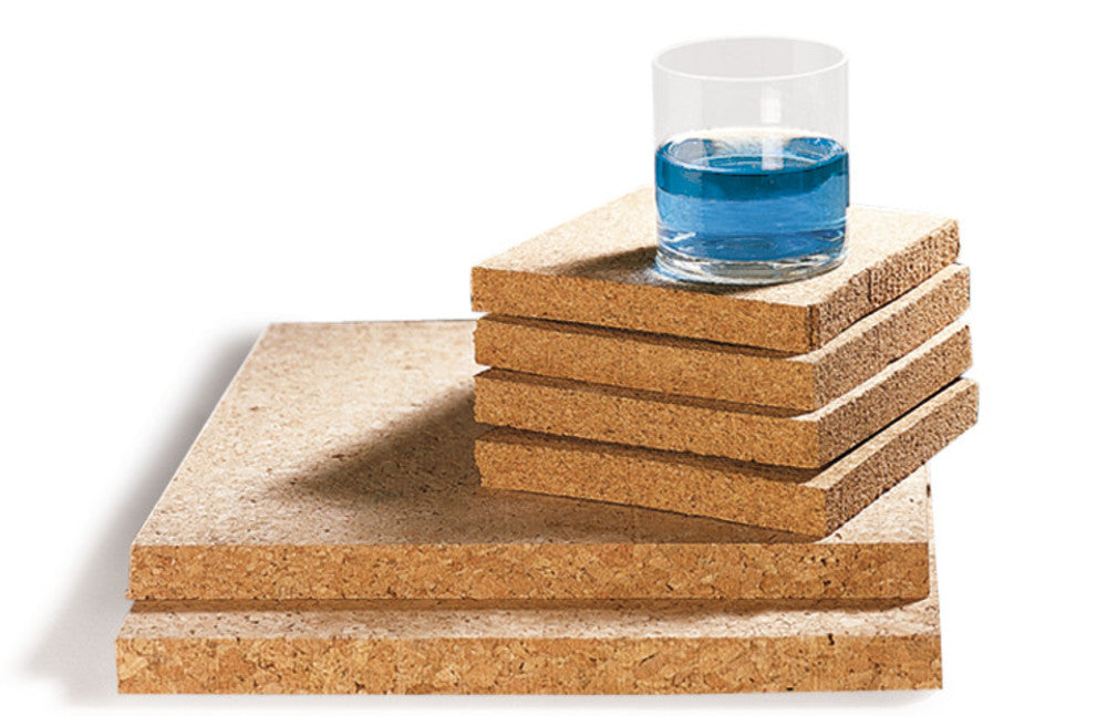 Rotilabo®-compressed cork mats, 2, 30 x 30 cm 4, 15 x 15 cm, 10 mm thick, 1 set - Luminix Health