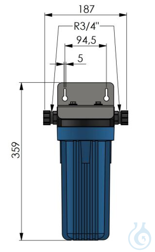 Image of FILTER HOUSING FG 10, BIG BLUE, 1'' - Luminix Health