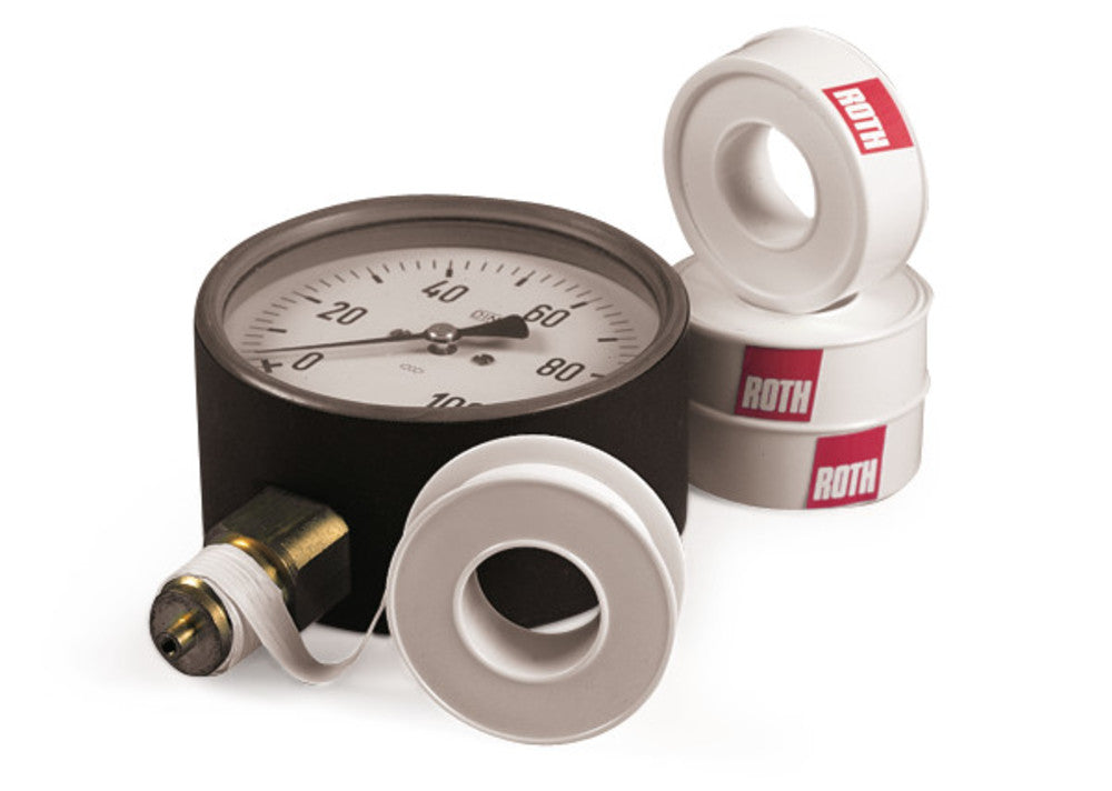PTFE thread seal. tape, -190 to +260 °C, W 12 mm, thickness 0.08 mm, roll L 12 m - Luminix Health