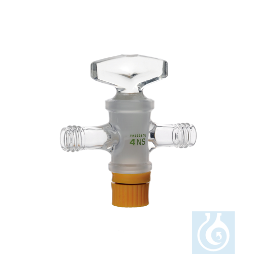 Image of Stopcock, solid glass plug size 18,8/4 mm, connectors thread GL 14 - Luminix Health