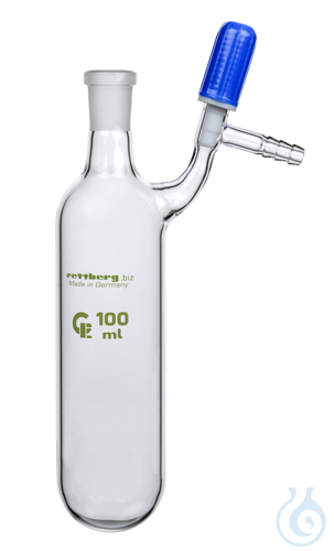 Nitrogen tube, 50 ml, socket size 14,5/23, PTFE-valve passage 0-3 mm,