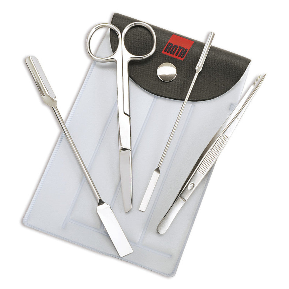 Chemist's instruments, 4 instruments of, high grade steel, in case 150 x 90 mm - Luminix Health