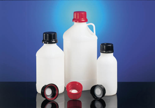 UN narrow neck bottle HDPE black 2500 ml square w/o closure cap size o.d. Ø 45 - Luminix Health