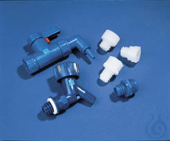 Stopcock, HDPE, blue, f. 5-60 l carboys - Luminix Health