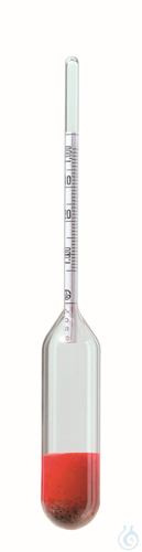 Hydrometer for potassium hydroxide, 0-30:0.5 % mas