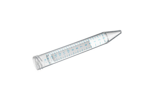 Tube, 15 ml, PP, 17/120 mm, natural, blue graduated