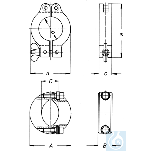 Image of Clamping ring, aluminum, KF DN 20/25 - Luminix Health