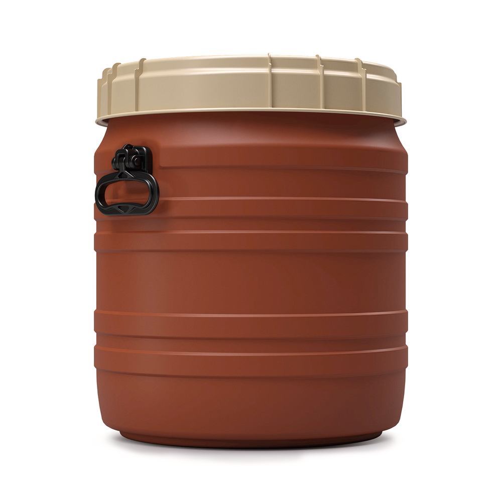 Extremely wide-neck barrel, 55 l, Brown with a beige screw cap, 1 unit(s) - Luminix Health