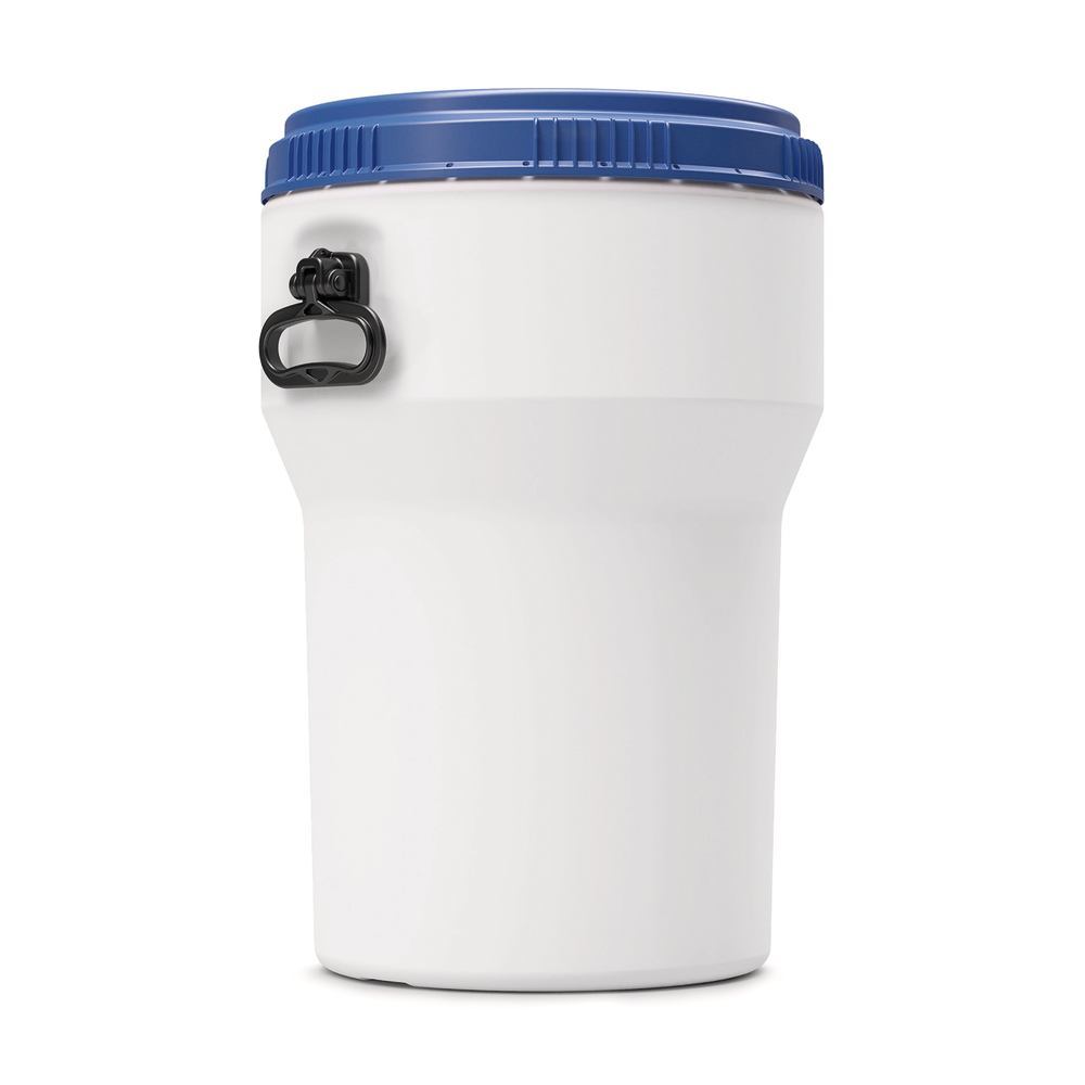 Nestable barrel, 40 l, White with a blue screw cap, 1 unit(s) - Luminix Health