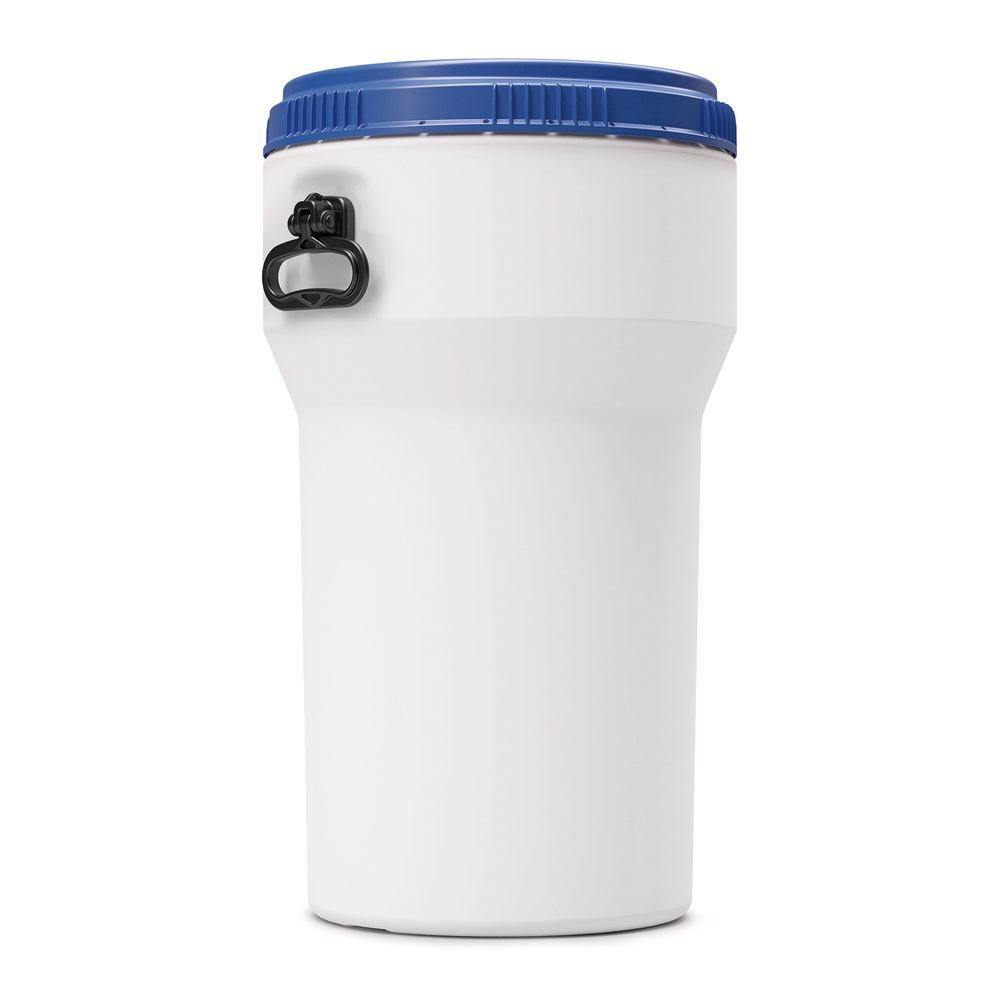 Nestable barrel, 50 l, White with a blue screw cap, 1 unit(s) - Luminix Health