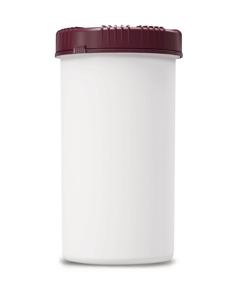 Packo wide-neck jar, white, HDPE, With screw cap and stopper, 1300 ml - Luminix Health