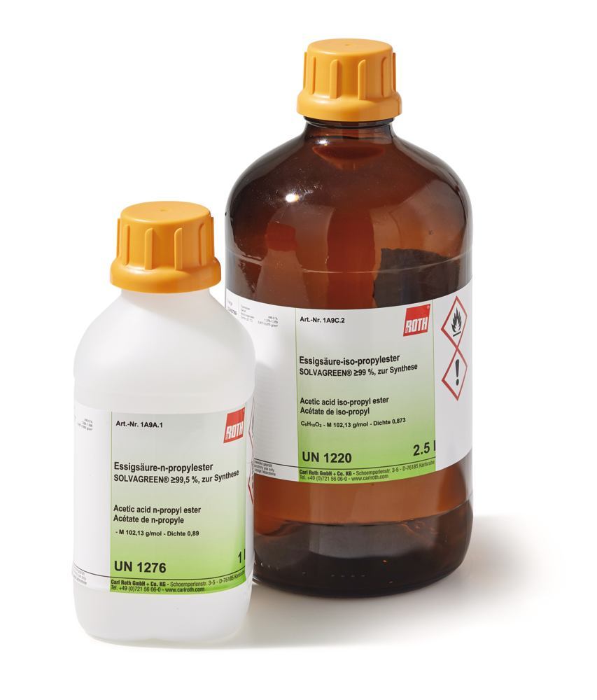 Acetic acid iso-propyl ester, SOLVAGREEN®, min. 99 %, for synthesis, 1 l, glass - Luminix Health