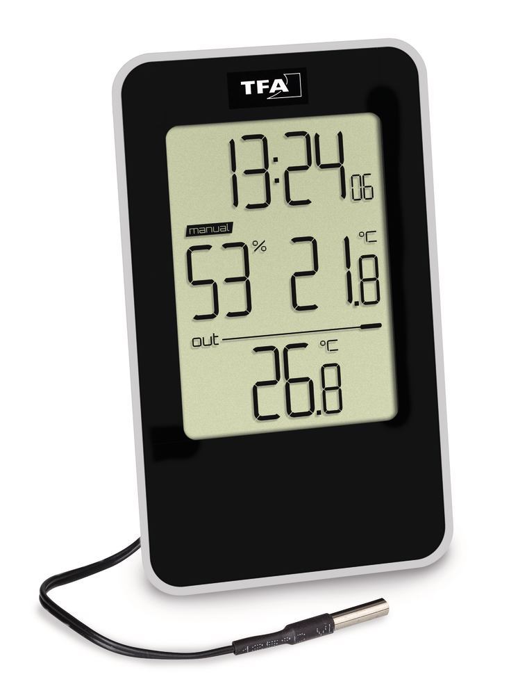 Thermohygrometer w. cable sensor, 20-95%, 1 unit(s) - Luminix Health