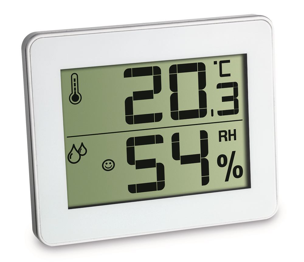 Ultra-flat thermohygrometer, 20-95% RH , Incl. CR 2025 battery, 1 unit(s) - Luminix Health