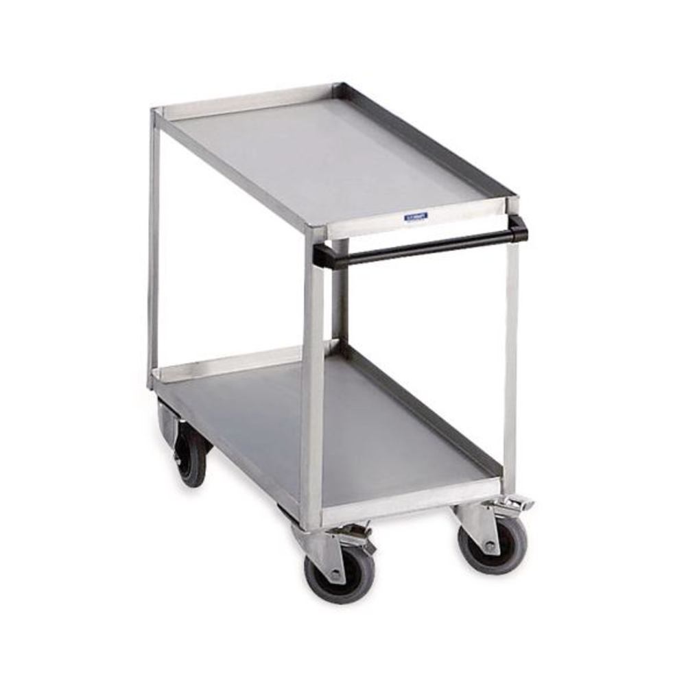 Stainless steel shelf trolley, With 2 tray shelves, 1 unit(s) - Luminix Health