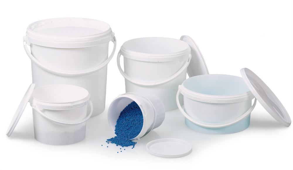 Disposable bucket, 1 l, PP, white, 100 unit(s) - Luminix Health