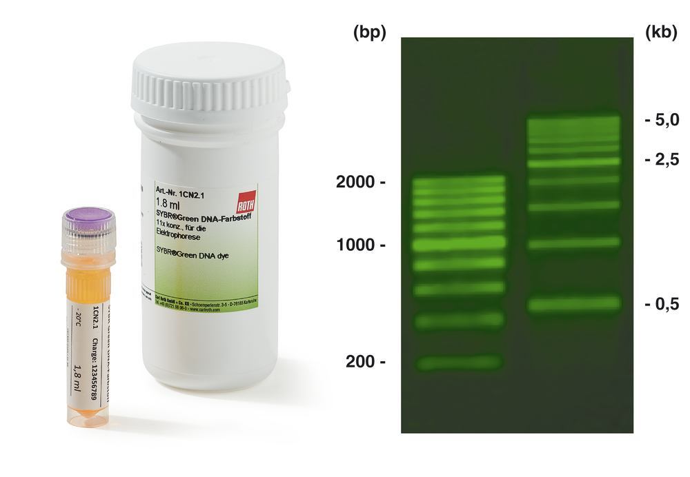 BrightGreen DNA dye, for electrophoresis, ready-to-use, 1.8 ml, plastic - Luminix Health
