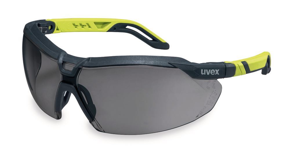 i-5 safety glasses, Anthracite/lime, grey lens, 1 unit(s) - Luminix Health