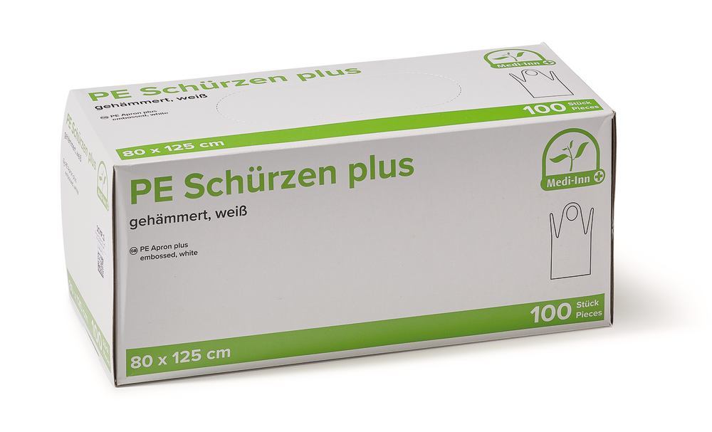 PE disposable aprons, White, 80x125 cm, 16 µm, 100 unit(s) - Luminix Health