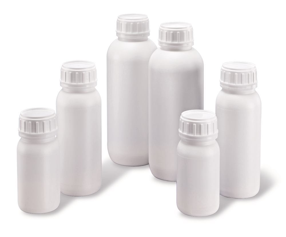 Round neck bottle, HDPE , with PA barrier layer, 250 ml, 252 unit(s) - Luminix Health