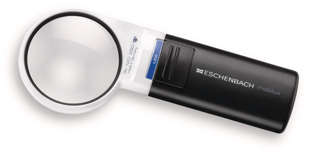 Pocket illuminated magn. glass, 3x magn., With white-light LED, 52 mA, 1 unit(s) - Luminix Health