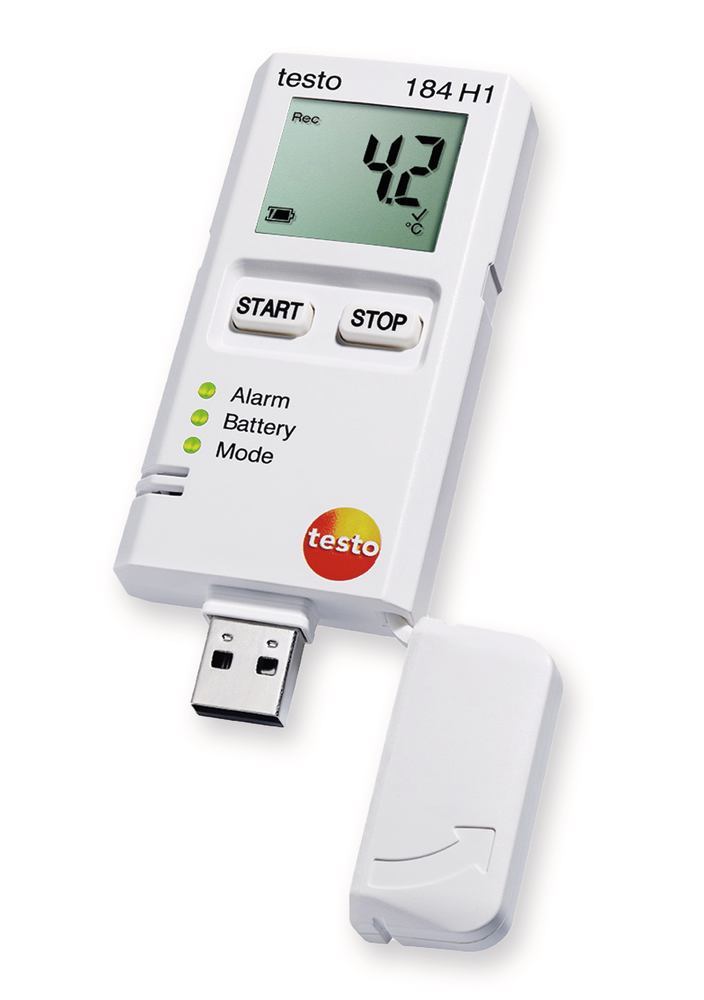 Two-channel data logger testo 184 H1, -20 to +70 °C, 0-100 % RH, 1 unit(s) - Luminix Health