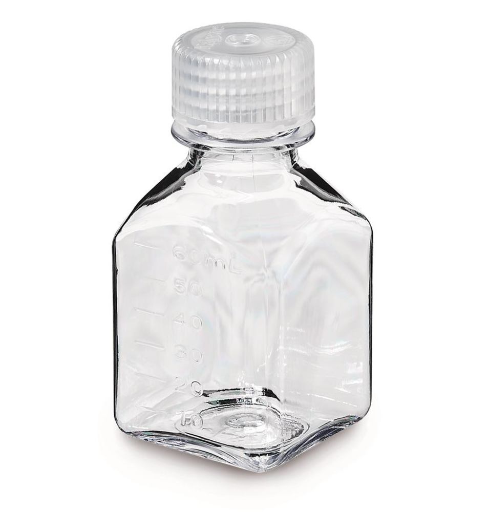 Narrow mouth bottle square, , PC, 60 ml, 12 unit(s) - Luminix Health