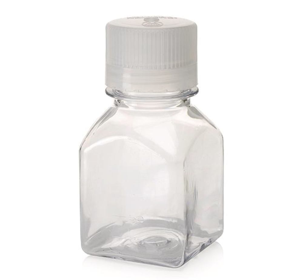 Narrow mouth bottle square, , PC, 125 ml, 6 unit(s) - Luminix Health