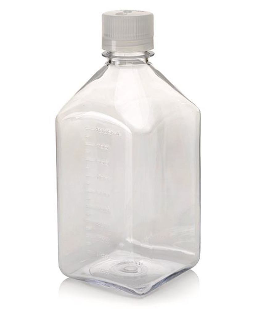 Narrow mouth bottle square, , PC, 1 l, 4 unit(s) - Luminix Health