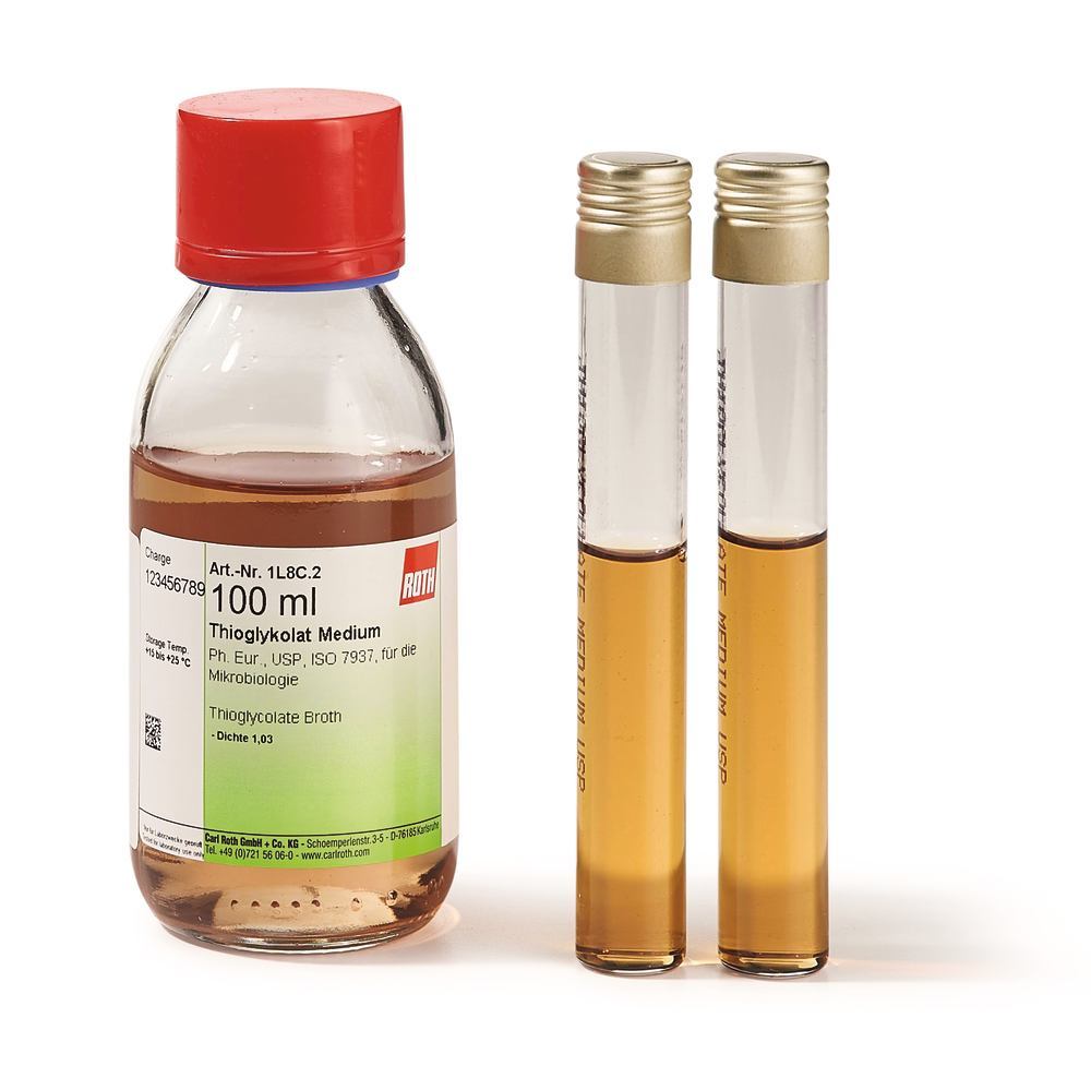 Thioglycolate Broth, Ph. Eur., USP, ISO 7937, 180 ml, glass - Luminix Health