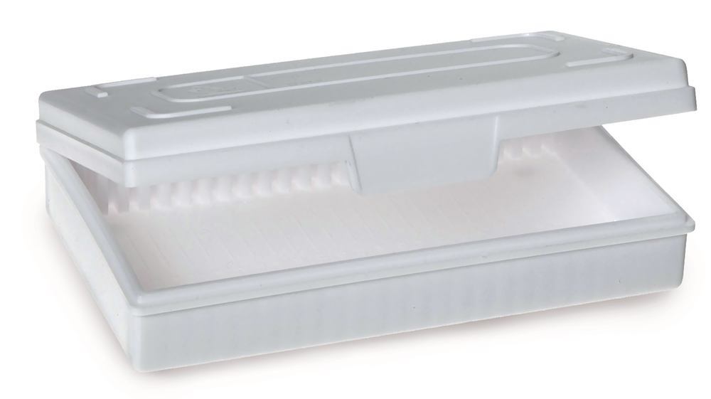 Microscope slide box, 25 slots, white, 1 unit(s) - Luminix Health