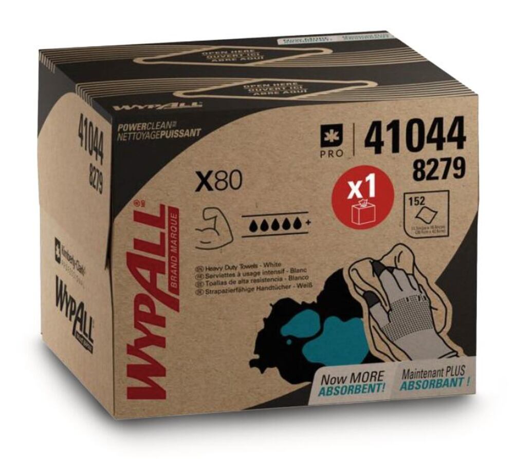 WYPALL® X80 reusable wipes, 1-ply, white, 427 x 282 mm